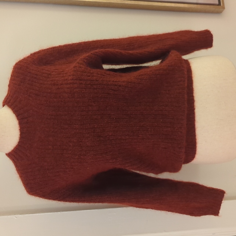 Baldwin Burnt Orange Wool Blend Sweater, Size XS